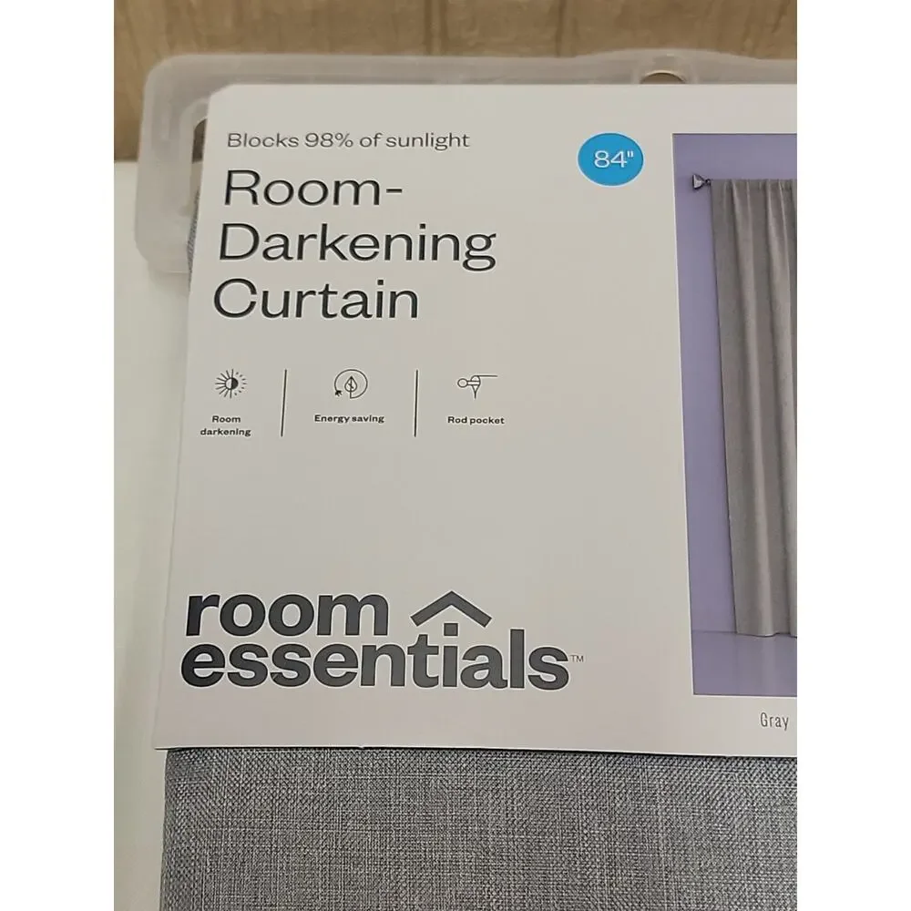 Room Essentials Room Darkening Curtain Gray 42